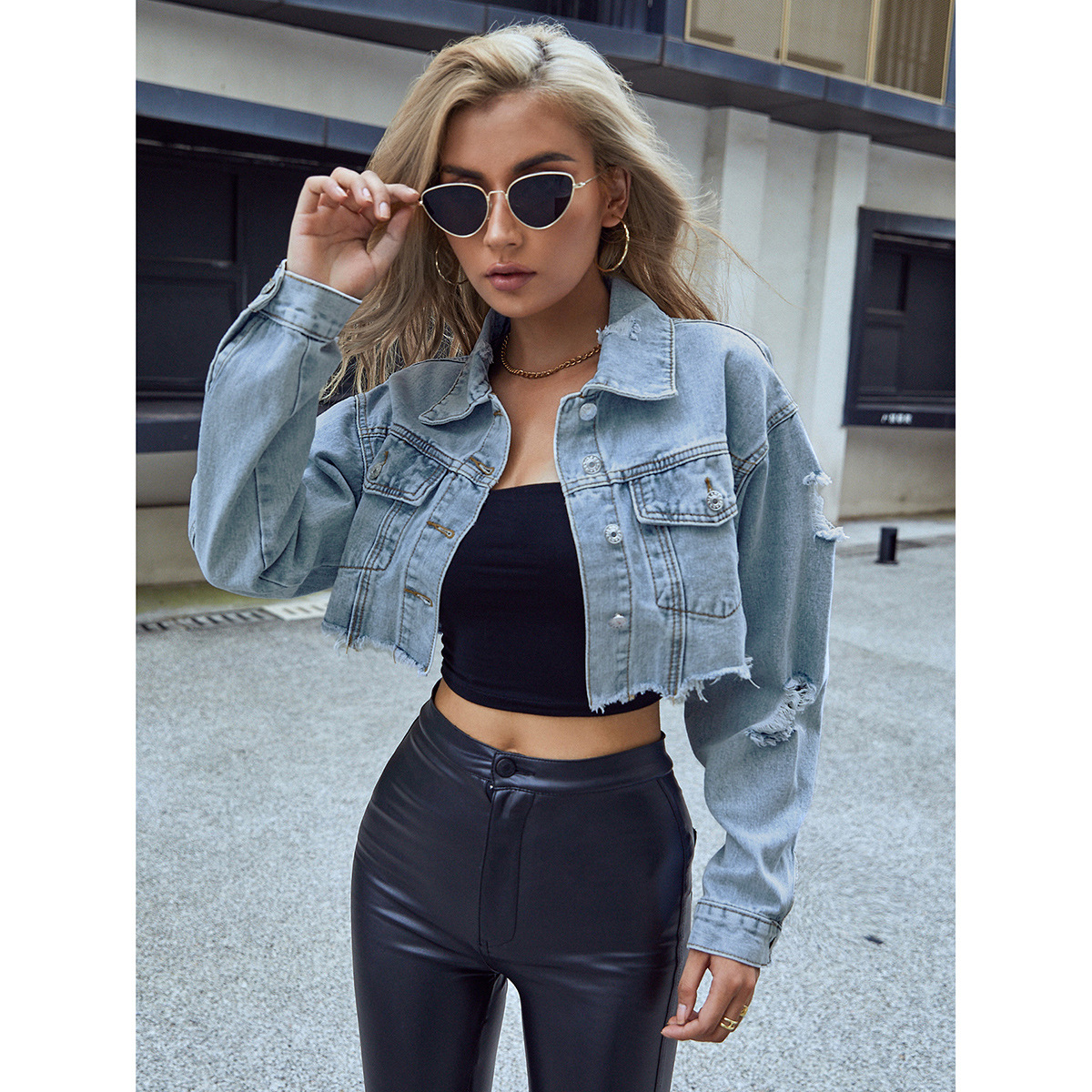 Women Denim Coats Solid Short  - Down Jacket Packable avaliação e preço