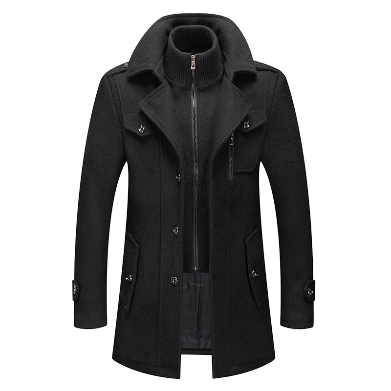 Winter Men's Wool Coat Oversiz - Wool Coat Peacoat avaliação e preço