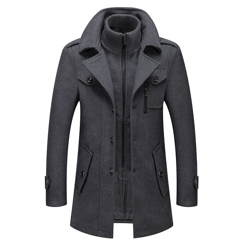 Winter Men's Wool Coat Oversiz - Wool Coat Peacoat avaliação e preço