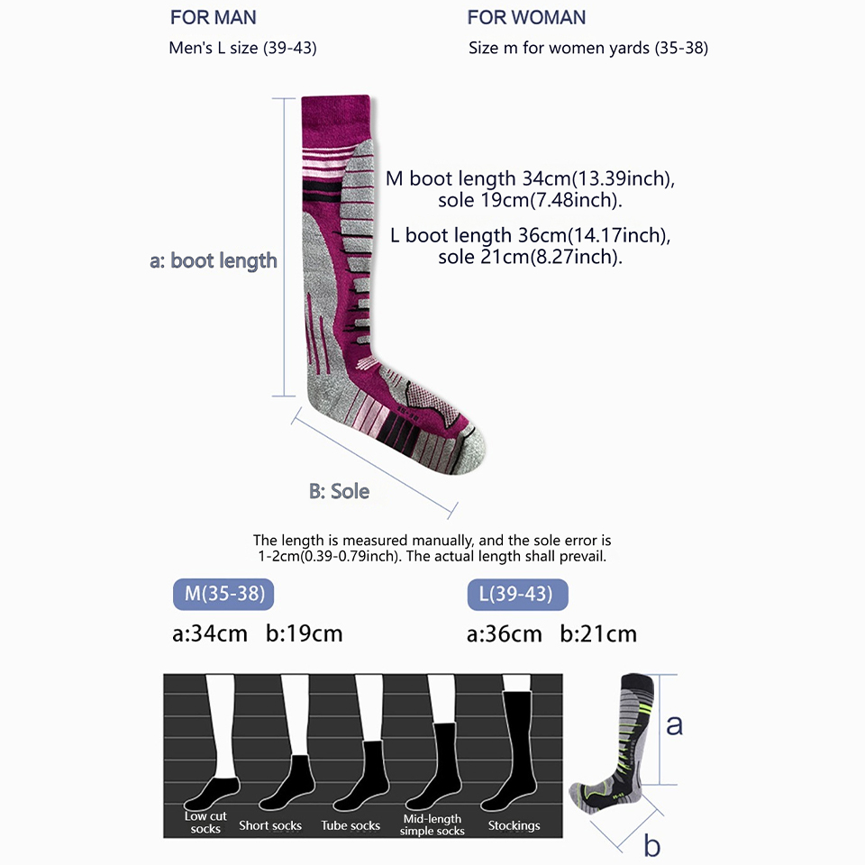 GTUBIKE Merino Wool Ski Socks, - Thermal Sock Wool avaliação e preço