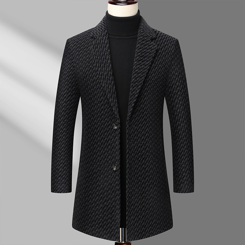 Long Coat Men Mens Wool Jacket - Wool Coat Peacoat avaliação e preço