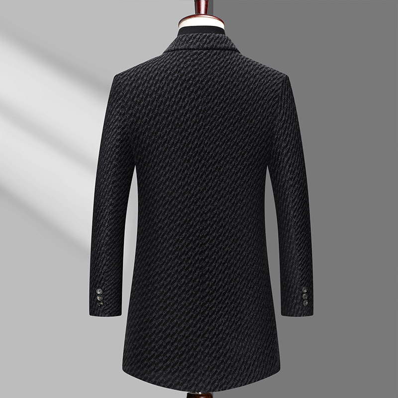 Long Coat Men Mens Wool Jacket - Wool Coat Peacoat avaliação e preço