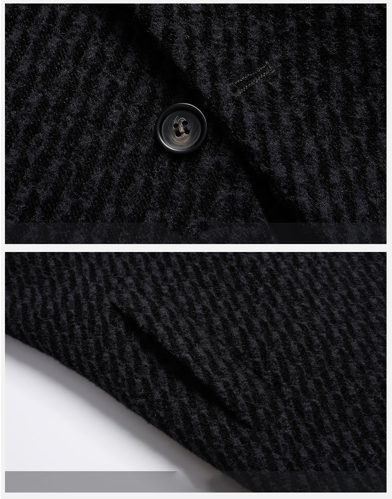 Long Coat Men Mens Wool Jacket - Wool Coat Peacoat avaliação e preço