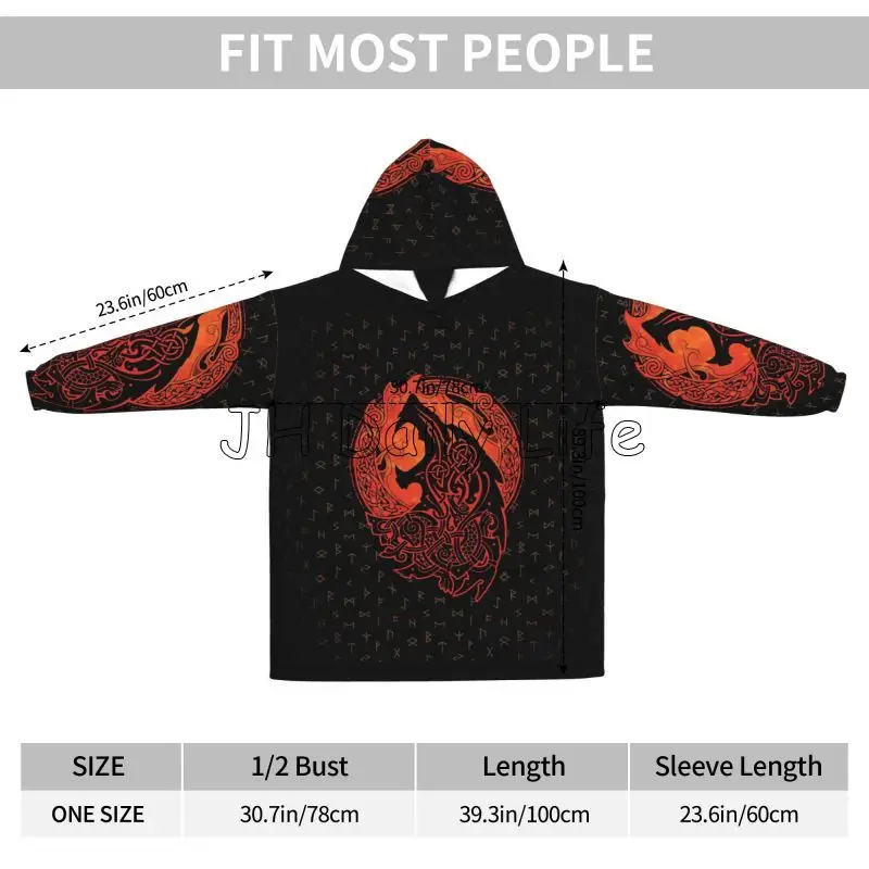 Viking Wolf Knot Fenrir Wearab - Sherpa Hoodie Fleece avaliação e preço
