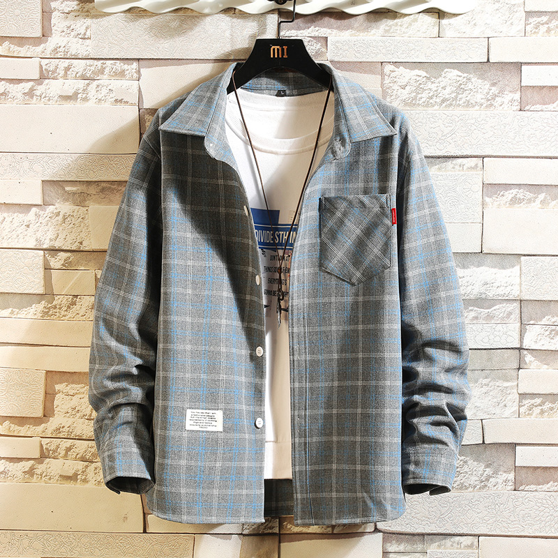 2025 Summer Men's Plaid Shirt  - Flannel Shirt Lined avaliação e preço