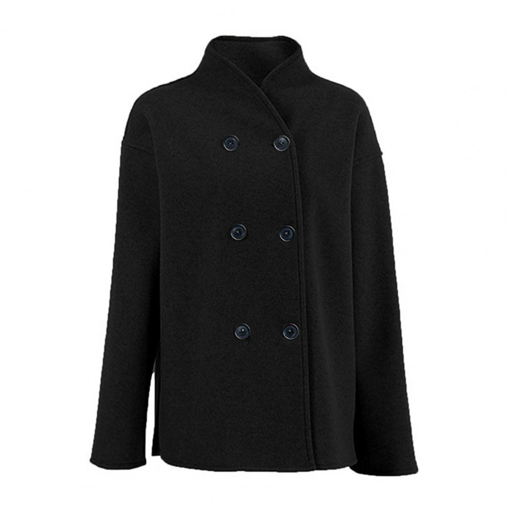 Women's Winter Cropped Wool Co - Wool Coat Peacoat avaliação e preço