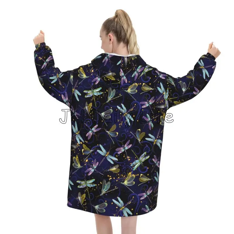 Dragonfly Galaxy Wearable Blan - Sherpa Hoodie Fleece avaliação e preço