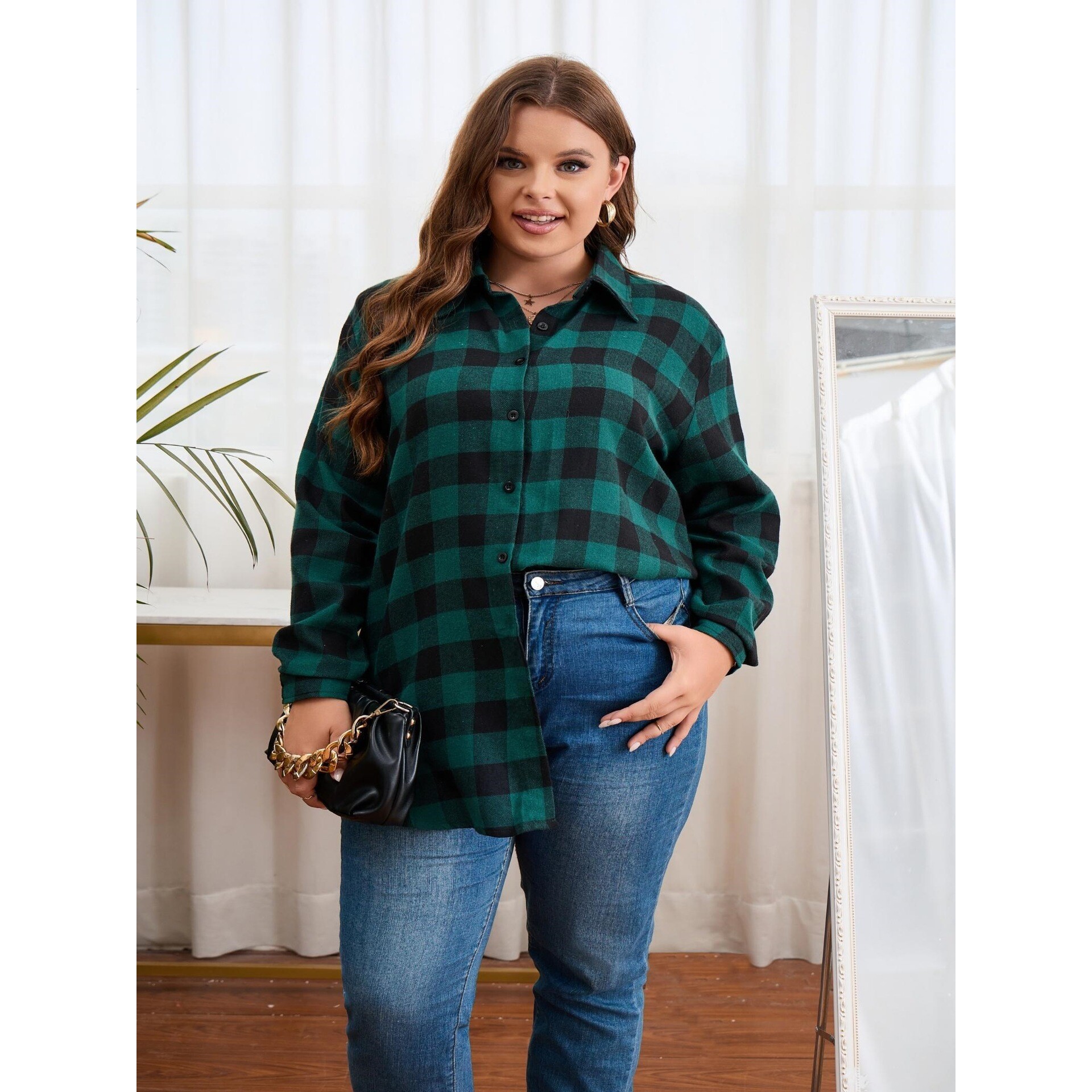 Warm Flannel Plaid Shirt Women - Flannel Shirt Lined avaliação e preço