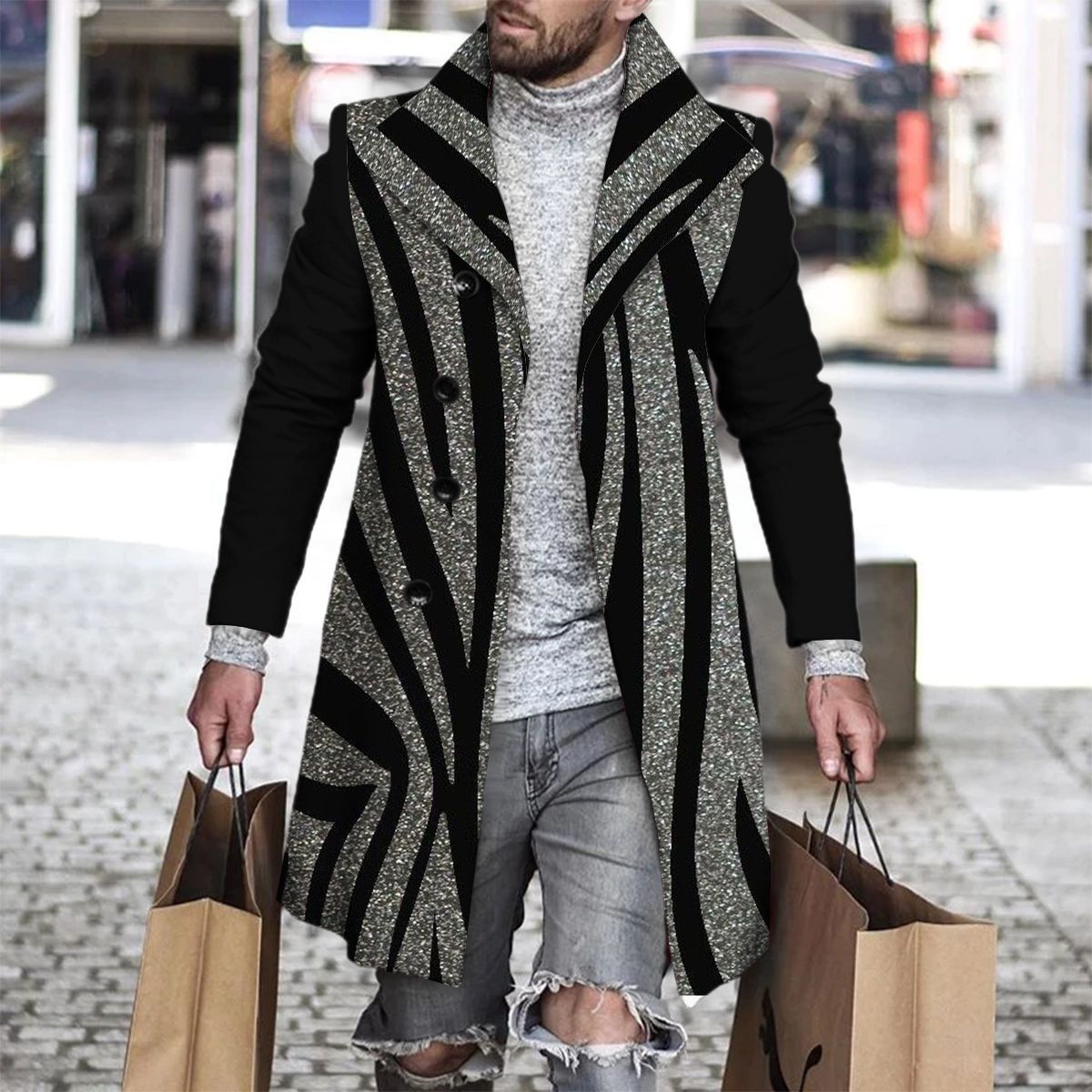 2025 Long Coat Men Mens Wool J - Wool Coat Peacoat avaliação e preço