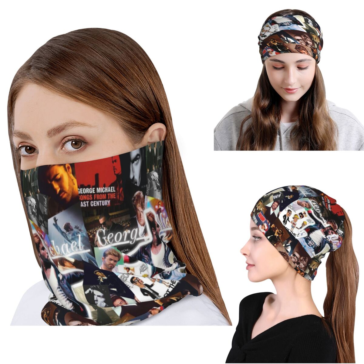 George Michael Bandana Neck Co - Knit Beanie Hat Warm avaliação e preço