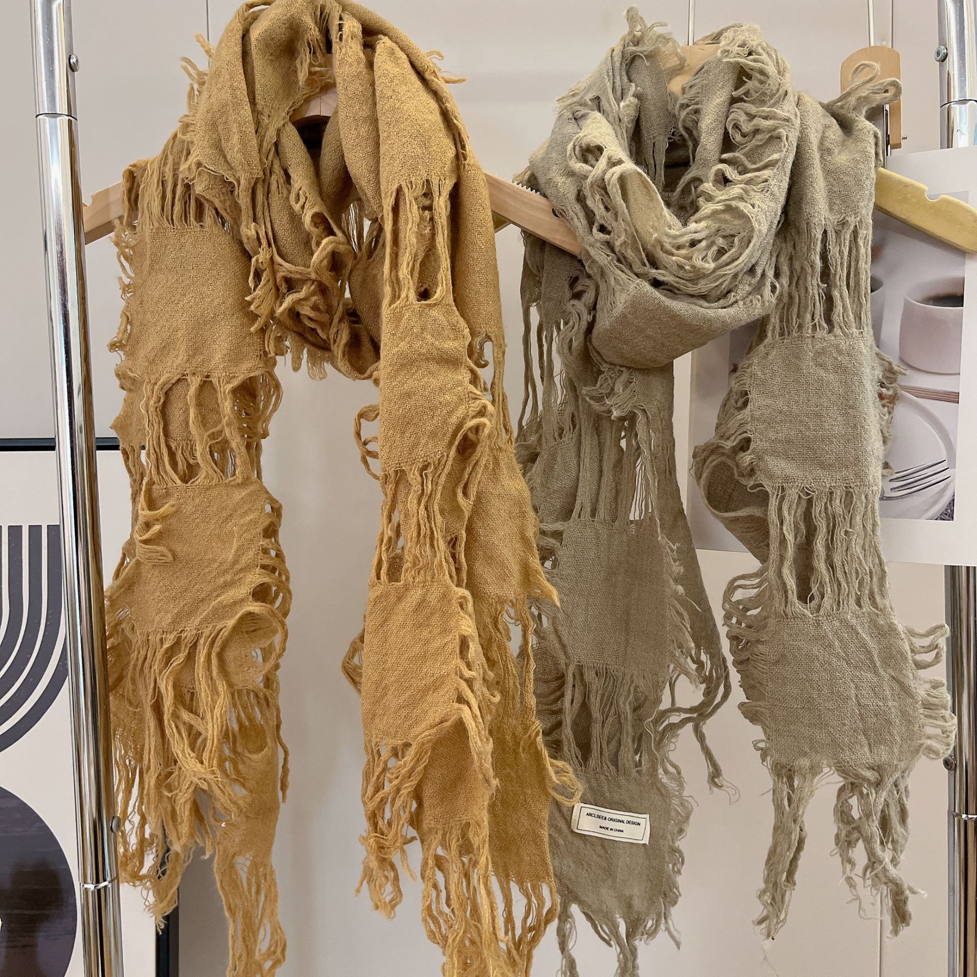 2025 New Fashion Ripped Hole T - Wool Scarf Men avaliação e preço