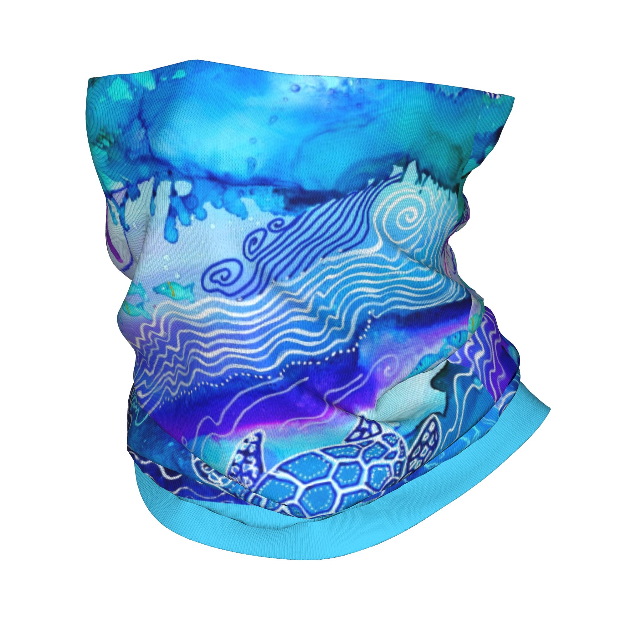 Custom Ocean Turtle Dive Winte - Neck Gaiter Fleece avaliação e preço