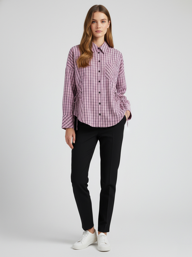 Women's Trendy Plaid Shirt Ele - Flannel Shirt Lined avaliação e preço