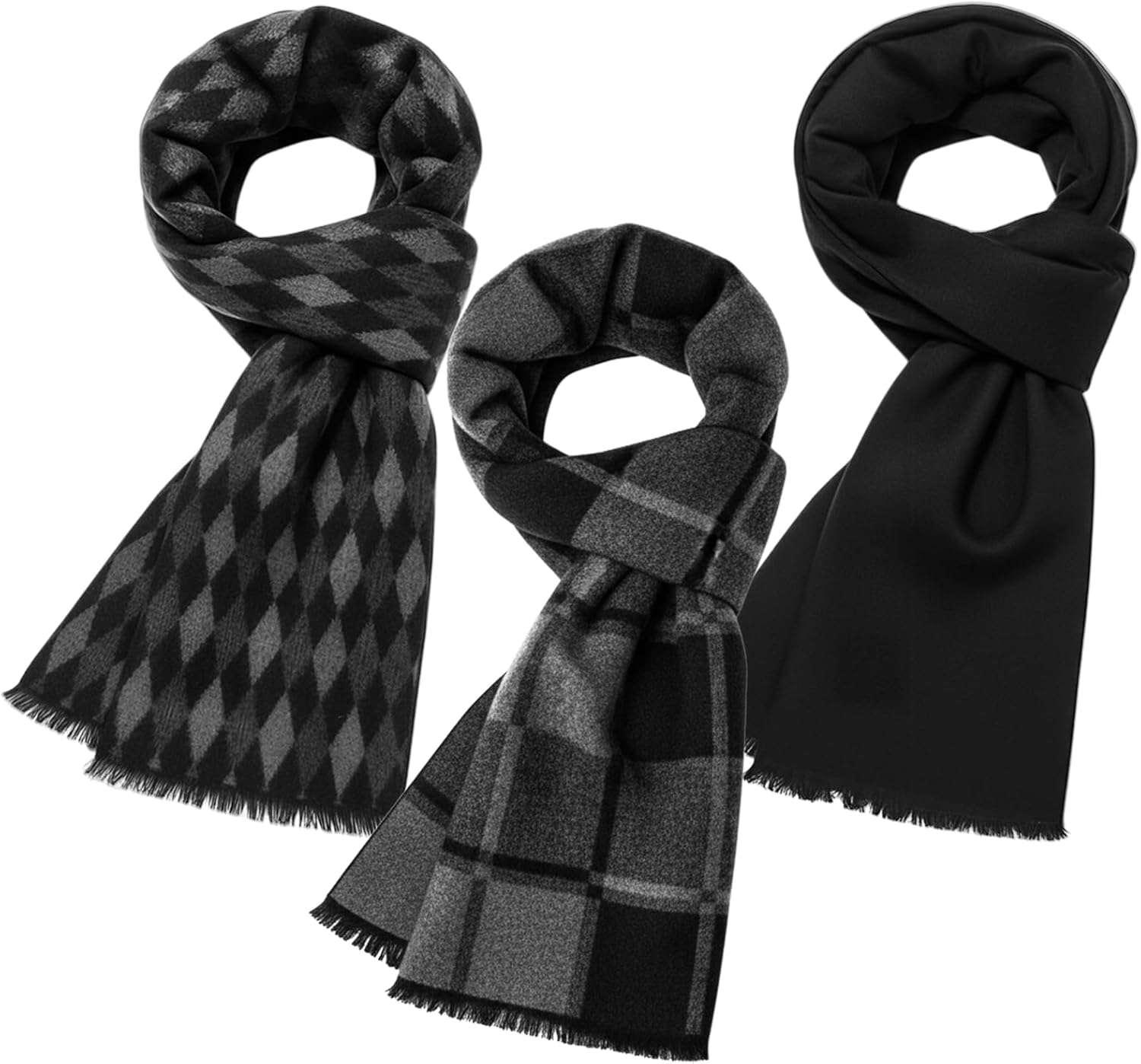 Winter Scarf for Men Soft Warm - Wool Scarf Men avaliação e preço