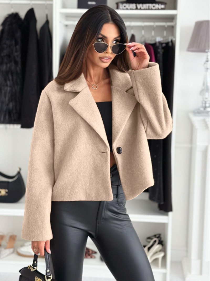 Cropped Trench Coat for Women  - Wool Coat Peacoat avaliação e preço