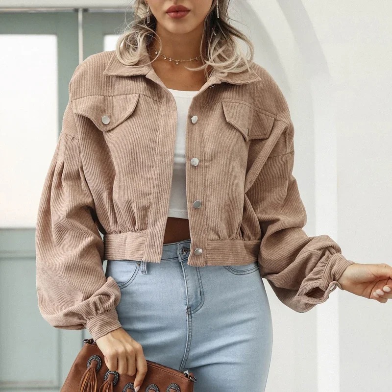 2024 Spring Corduroy Coat Over - Down Jacket Packable avaliação e preço