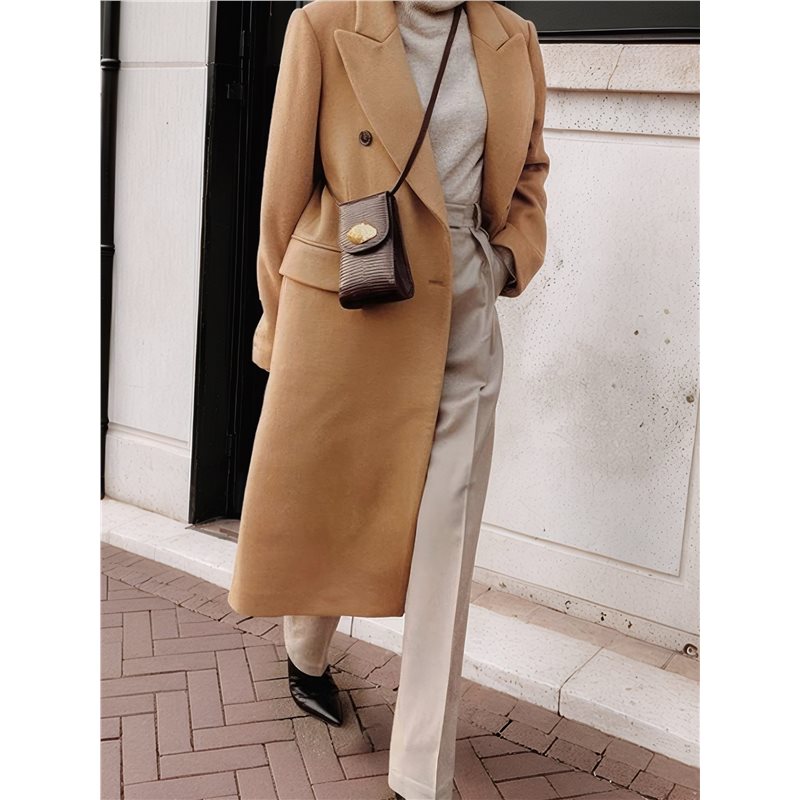 A24F-Womens Long Wool Coats Fa - Wool Coat Peacoat avaliação e preço