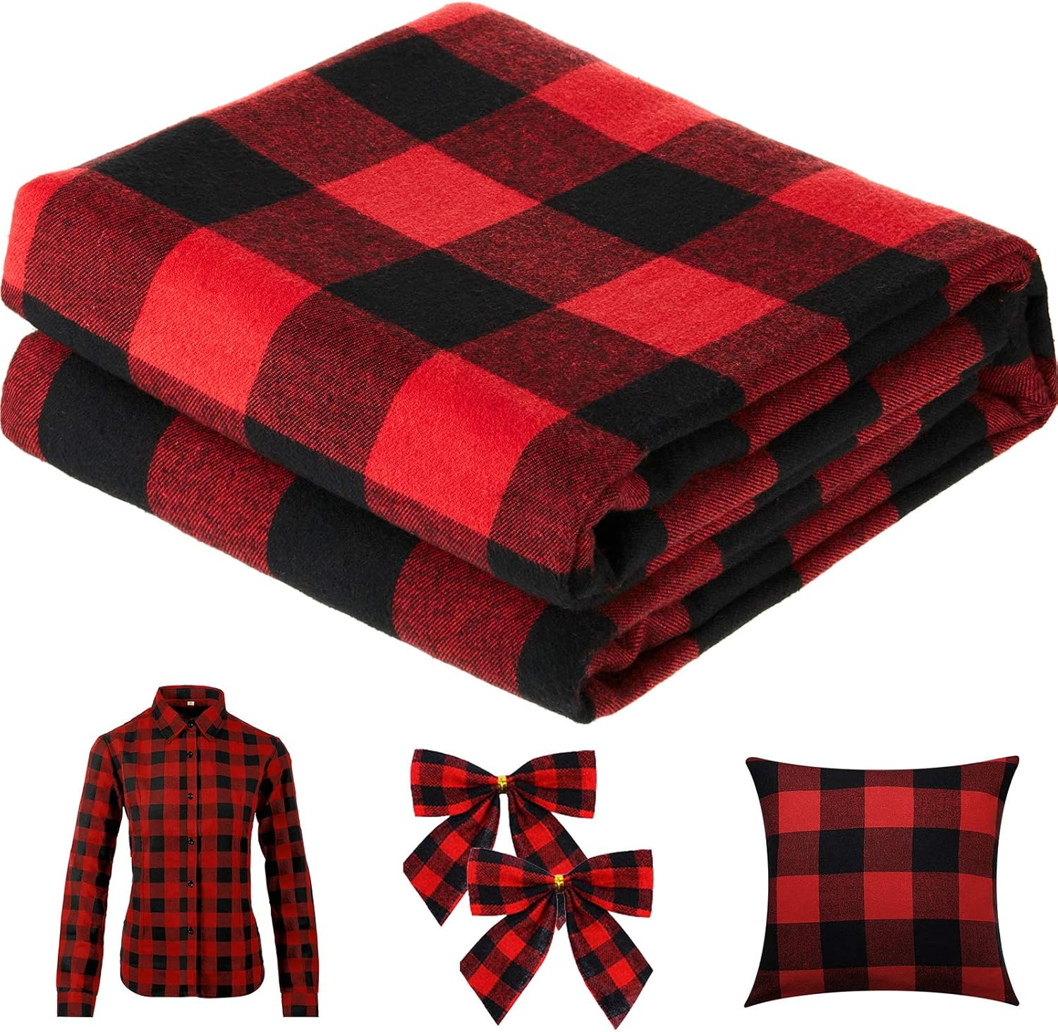 Christmas Plaid Fabric for DIY - Flannel Shirt Lined avaliação e preço