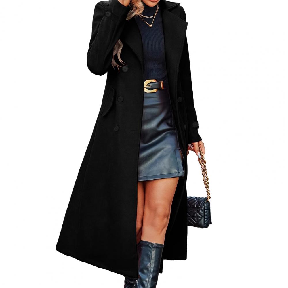 Autumn Coat Women's Long Wool  - Wool Coat Peacoat avaliação e preço