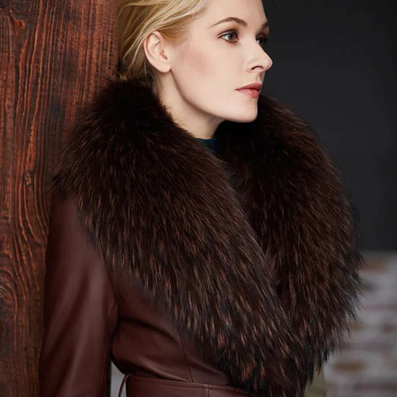Raccoon Fur Collar Female Wint - Shawl Wrap Winter avaliação e preço