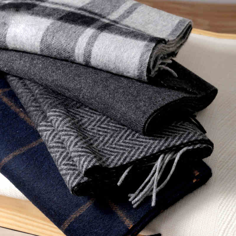 Pashmina Scarf Men Winter Stri - Wool Scarf Men avaliação e preço