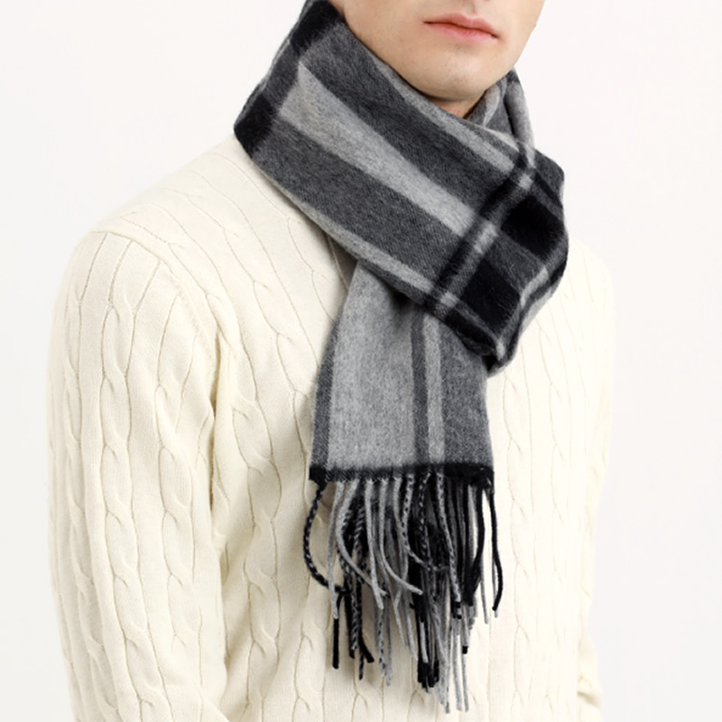 Pashmina Scarf Men Winter Stri - Wool Scarf Men avaliação e preço