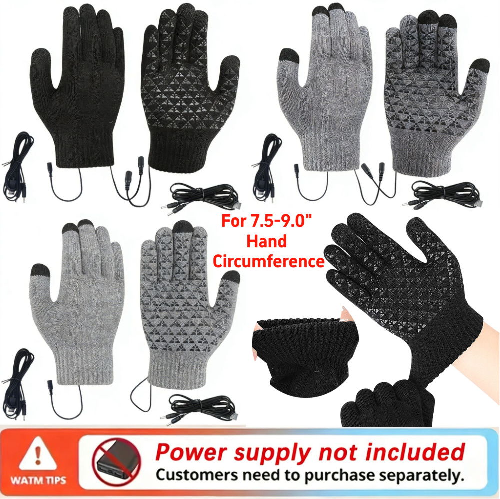 5-1Pairs USB Heated Knitted Gl - Touch Screen Gloves avaliação e preço