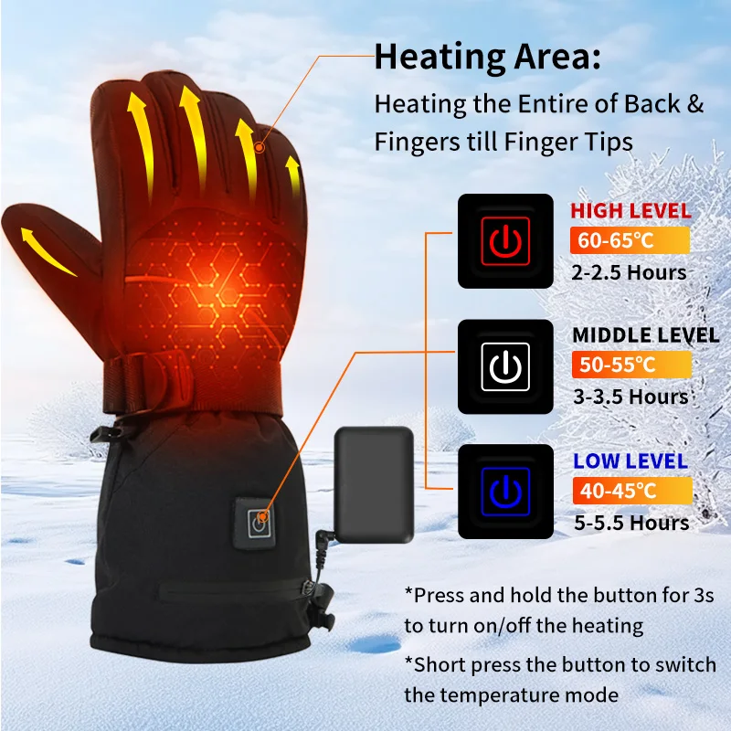 USB Rechargeable Heated Motorc - Touch Screen Gloves avaliação e preço